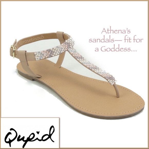 🔱QUPID Athena Embellished Greek Gladiator Sandals - Picture 2 of 5